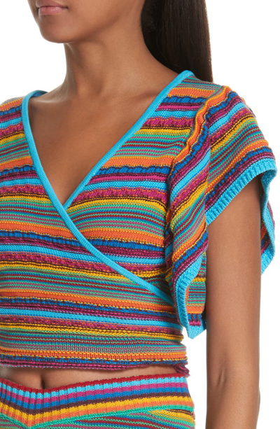 Shop All Things Mochi Lana Stripe Wrap Top In Multi