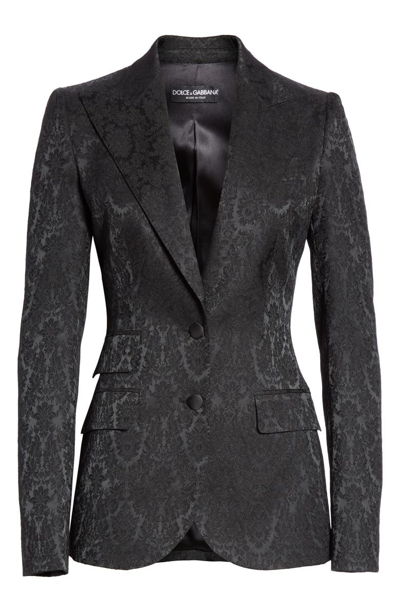 Shop Dolce & Gabbana Jacquard Blazer In Black