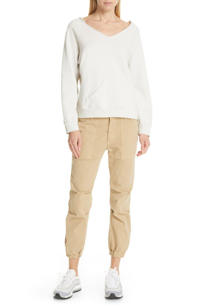 Shop Nili Lotan Stretch Cotton Twill Crop Military Pants In Desert Sand