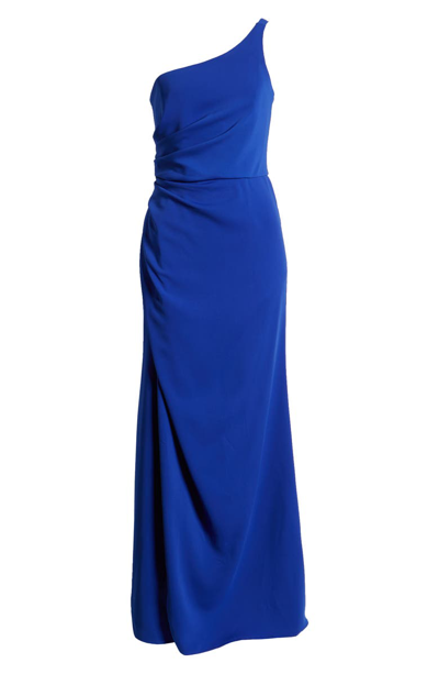 Shop Carmen Marc Valvo Infusion Carmen Marco Valvo Infusion One Shoulder Evening Dress In Cobalt