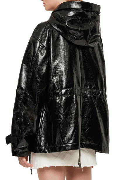 Shop Allsaints Kelsey Nya Faux Leather Jacket In Shiny Black