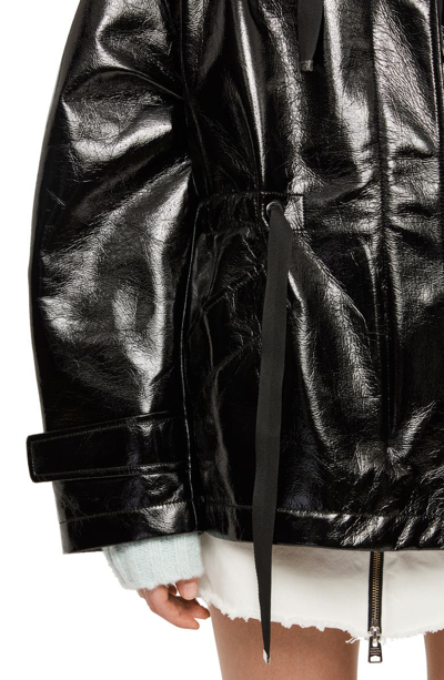 Shop Allsaints Kelsey Nya Faux Leather Jacket In Shiny Black