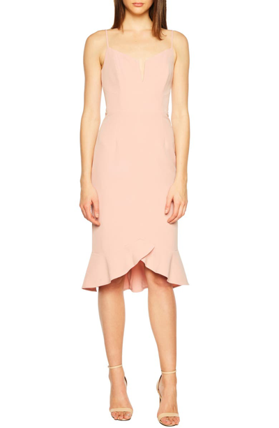 Shop Bardot Kristen Flounce Dress In Latte Pink
