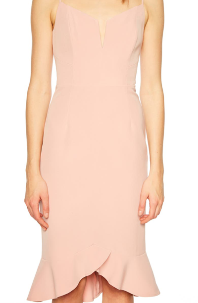 Shop Bardot Kristen Flounce Dress In Latte Pink