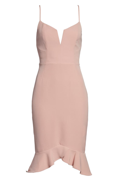 Shop Bardot Kristen Flounce Dress In Latte Pink