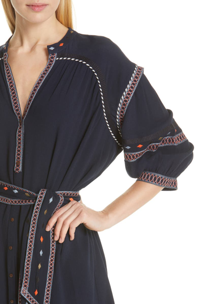 Shop Ba&sh Patty Embroidered Dress In Bleunuit