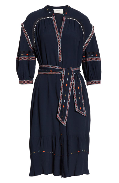 Shop Ba&sh Patty Embroidered Dress In Bleunuit