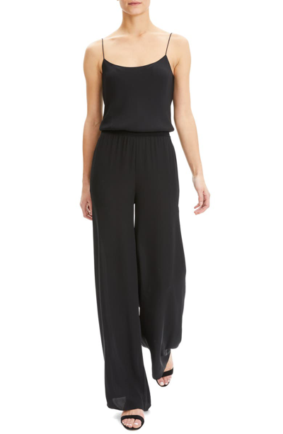 Shop Theory Sleeveless Silk Jumpsuit In Black