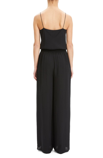 Shop Theory Sleeveless Silk Jumpsuit In Black