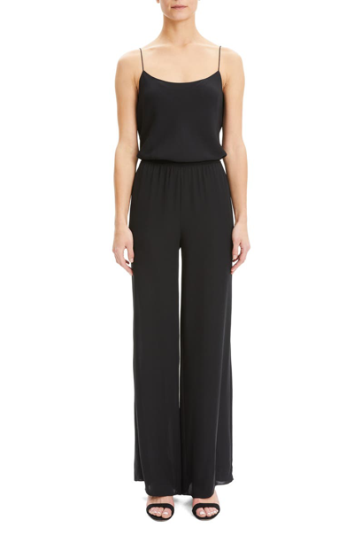 Shop Theory Sleeveless Silk Jumpsuit In Black