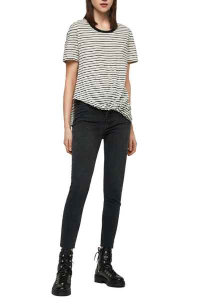 Shop Allsaints Wilma Stripe Tee In Ecru/ Black