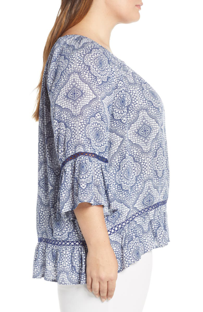 Shop Single Thread Crochet Detail Ruffle Hem Top In Off White Wise Eye Mosaic