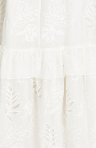 Shop Amur Marilyn Eyelet Silk Dress In White