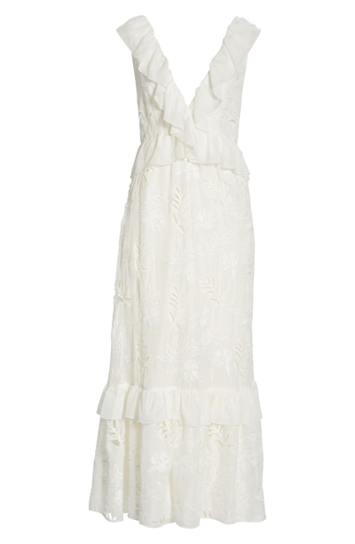 Shop Amur Marilyn Eyelet Silk Dress In White