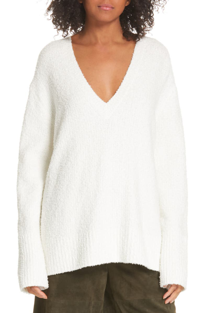 Shop Vince Textured Tunic Sweater In White