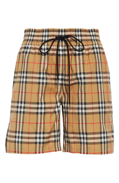 Shop Burberry Dovemoor Check Shorts In Antique Yel Ip Chk