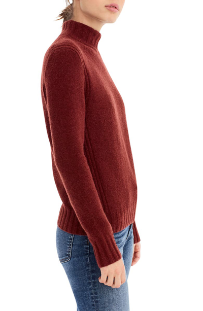 Shop Jcrew Mock Neck Sweater In Mahogany