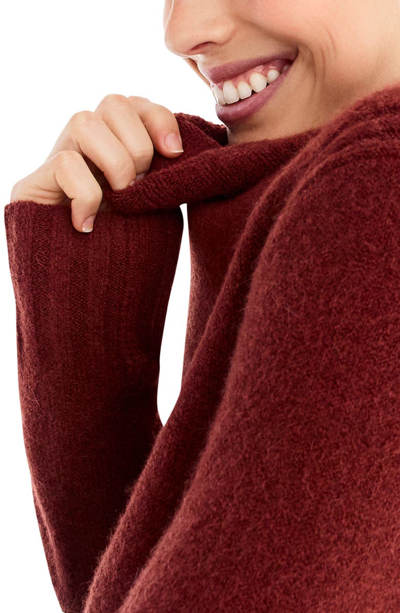 Shop Jcrew Mock Neck Sweater In Mahogany