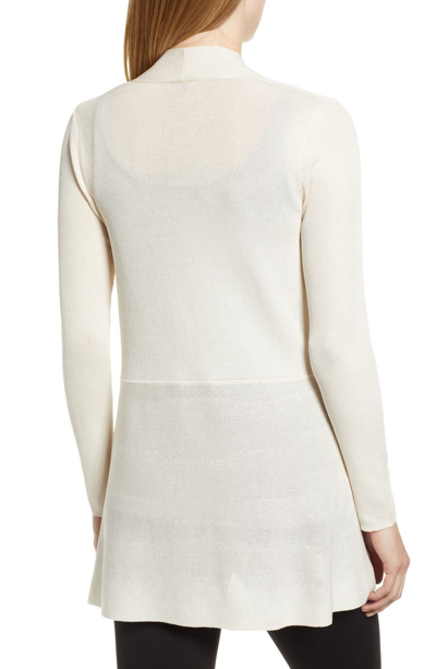 Shop Anne Klein Peplum Long Cardigan In Anne White