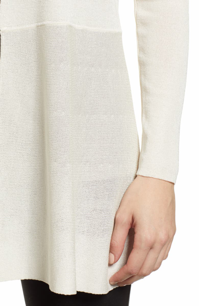 Shop Anne Klein Peplum Long Cardigan In Anne White