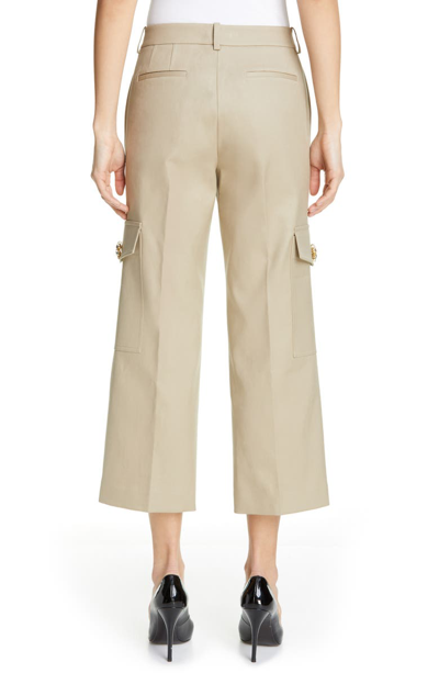 Shop Michael Kors Embellished Crop Cargo Pants In Sand