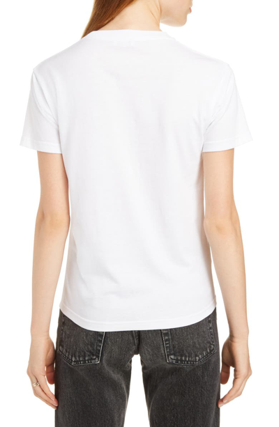 Shop Balenciaga Oversize Small Logo T-shirt In White