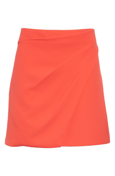 Shop Alice And Olivia Shaylee Asymmetrical Drape Wrap Miniskirt In Bright Poppy