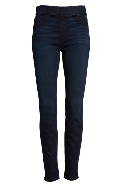 Shop Jen7 Comfort Skinny Denim Leggings In Riche Touch Blue/black