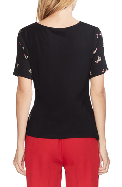 Shop Vince Camuto Desert Bouquet Asymmetrical Top In Rich Black