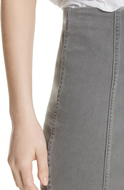 Shop Free People Modern Femme Denim Miniskirt In Light Grey