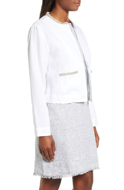 Shop Tommy Bahama Embellished Lux Linen Jacket In White