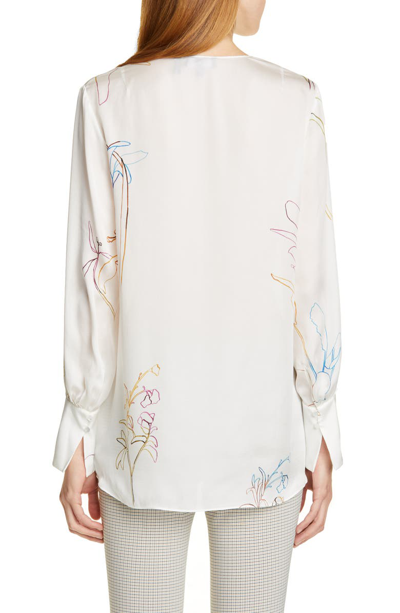 Shop Theory Nature Silk Chiffon Tunic In Multi