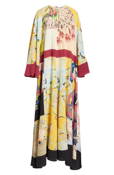 Shop Etro Belted Print Silk Maxi Dress In Multi