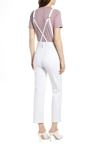 Shop Hudson Avalon Zip Front Crop Overalls In White