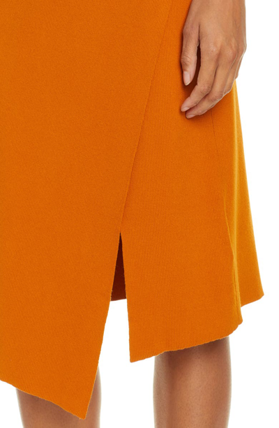 Shop A.l.c Flannery Rib Knit Faux Wrap Skirt In Light Honey