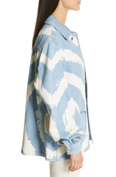 Shop Ganni Oversized Denim Jacket In Bleach Tie Dye