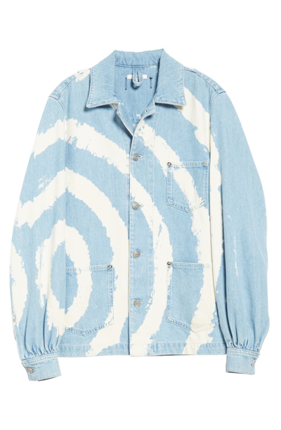 Shop Ganni Oversized Denim Jacket In Bleach Tie Dye