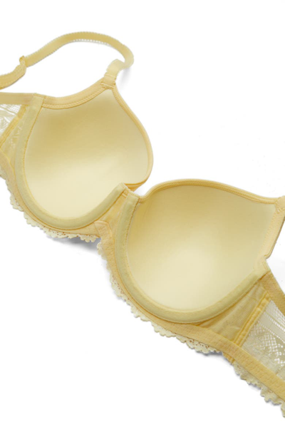 Shop Wacoal Embrace Lace Underwire Molded Cup Bra In Pale Banana/ White Alyssum
