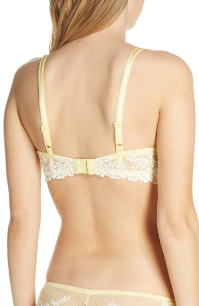 Shop Wacoal Embrace Lace Underwire Molded Cup Bra In Pale Banana/ White Alyssum