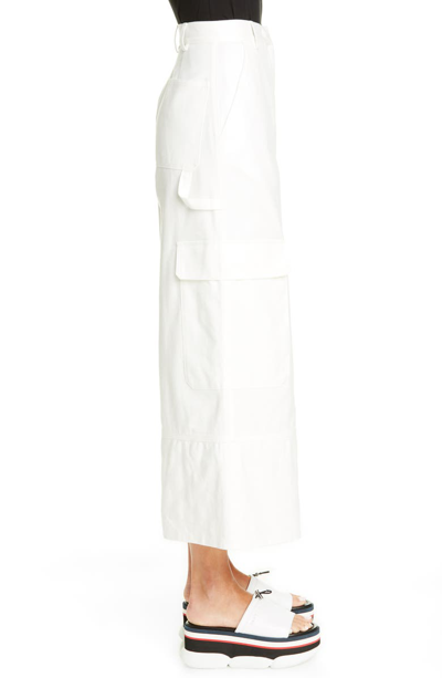 Shop Moncler 1952 Wide Leg Cargo Pants In White