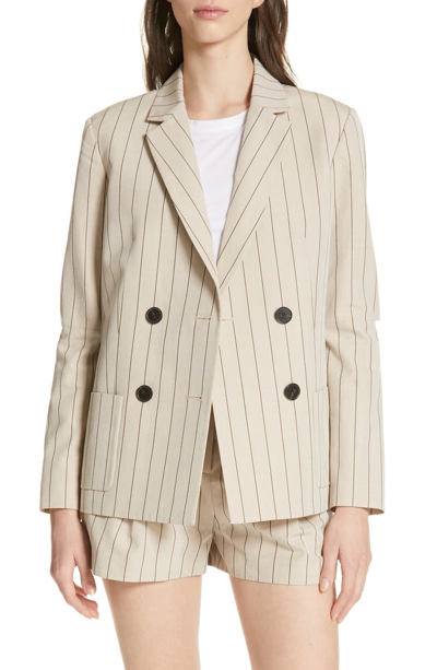 Shop Tibi Slash Elbow Tropical Wool Blazer In Hazelwood Multi