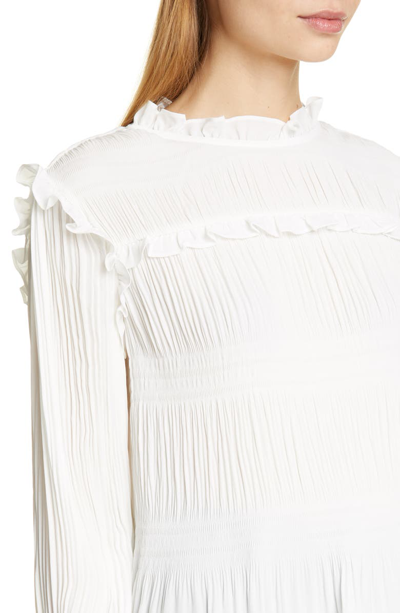 Shop Ted Baker Airlie Pleat High Neck Blouse In Ivory