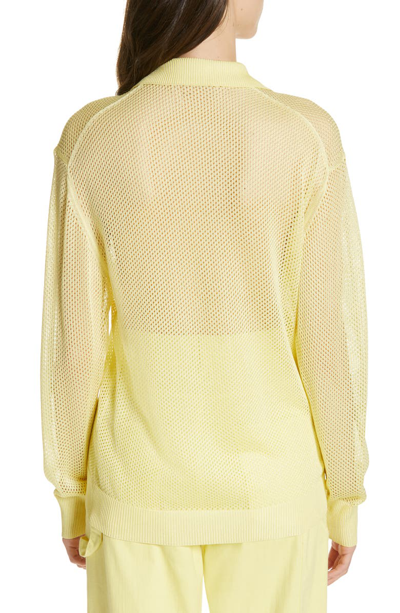 Shop Tibi Crispy Viscose Blend Polo Sweater In Citron