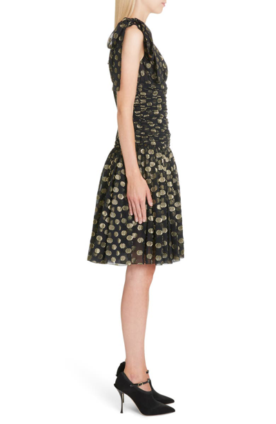 Shop Dolce & Gabbana Fil Coupe Chiffon Fit & Flare Dress In Jacquard