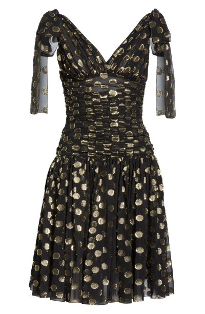 Shop Dolce & Gabbana Fil Coupe Chiffon Fit & Flare Dress In Jacquard