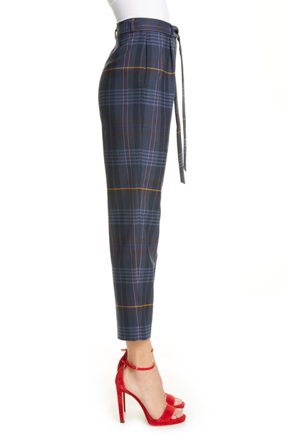 Shop Ted Baker Colour By Numbers Carrie Check Crop Pants In Navy