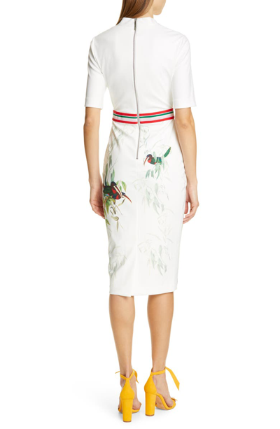 Ted Baker Tutti Frutti Short-sleeve Belted Bodycon Dress In White | ModeSens