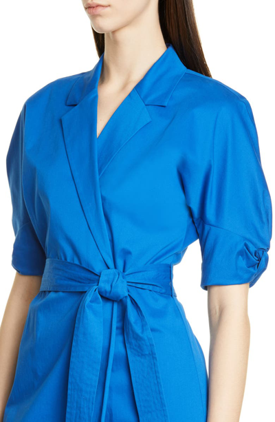 Shop Equipment Anitone Wrap Dress In Bleu Cotier