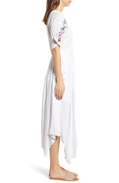Shop Band Of Gypsies Cuba Embroidered Midi Dress In Ivory/ Multi