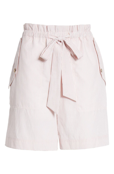 Shop Jason Wu Stripe Drawstring Shorts In Star White/ Pale Ballerina